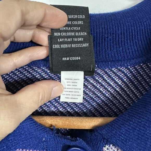 Coraline x Laika BoxLunch Cardigan Sweater 2X Blue Purple Recycled Knit - Picture 5 of 8